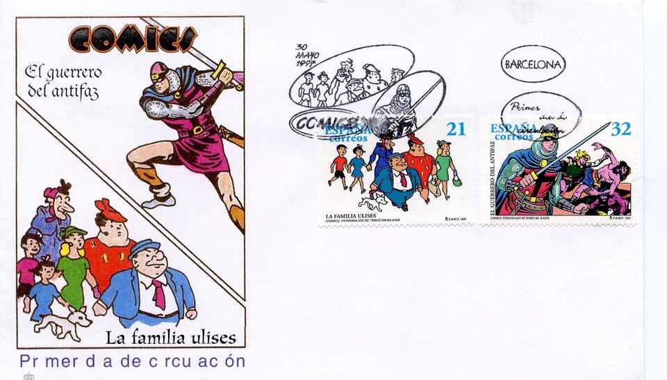 SPAIN  1997 Comic Characters  FDC3082 - Image 1 of 1