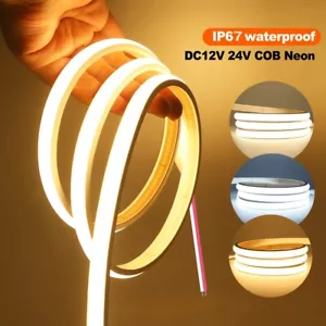 Waterproof COB LED Strip Light 24V Flexible LED Neon Light 480LEDs High Density - Picture 1 of 18