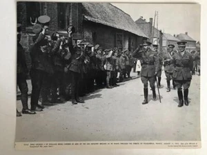 Fotografía grande Primera Guerra Mundial Jorge V con 25ª Infantería Fouquereuil Francia 1916 - Imagen 1 de 1