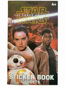 Star Wars The Force Awakens Sticker Book 4 Sheets Rey Finn BB-8 Kylo Ren Poe New - Picture 1 of 7