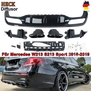 Difusor trasero + escape negro E63 para Mercedes W213 S213 Sport Line 2016-2019 - Imagen 1 de 12
