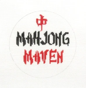A Poore Girl Paints Mahjong Maven Ornament Handpainted Needlepoint Canvas - Picture 1 of 1
