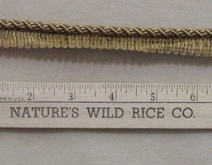 2 Piezas Cordón Borde Tonos Dorado Marrón Gris 96" y 237" Largo NUEVO Costura Artesanía - Imagen 1 de 2