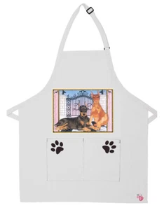 Dobermann Hundeschürze zwei Taschen Latzschürze mit verstellbarem Hals - Bild 1 von 1