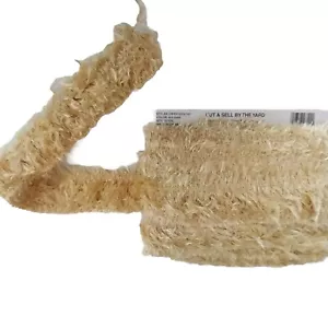 10,5 Yd 2 Zoll Gold Fuzzy Fransen Set Designer Wohnkultur Nähen Handwerk Borte Neu aus altem Lagerbestand - Bild 1 von 11