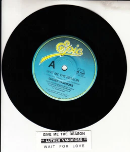 LUTHER VANDROSS Give Me The Reason PROMO 7" 45 record NEW + juke box title strip - Picture 1 of 2