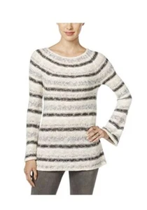 Suéter Style & Co XL Marfil Rayas Tejido con Cable Metálico Rayas Pullover $54 - Imagen 1 de 7