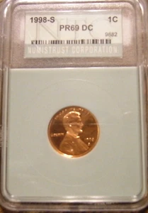 1998-S Lincoln Cent 1c WAM Error PR69 RD DCAM Rare - Picture 1 of 3