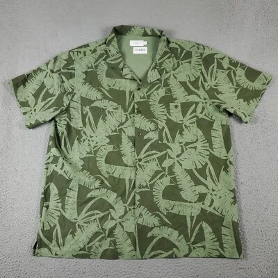 Onia Shirt Mens XL Green Tropical Hawaiian Camp Button Up Short Sleeve Foto 1 de 4