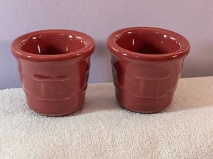 Longaberger woven traditions set of 2 votive candle holders paprika EX9095 - Picture 1 of 5