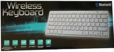 Wireless Bluetooth Keyboard 3.0 White iPads, iPhones, Android, Laptop - Image 1 of 2