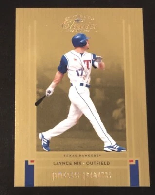 2005 Donruss Classics #180 LAYNCE NIX Timeless Tributes Gold SP #d 21/50! RANGER - Image 1 of 2
