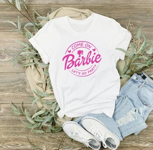 Barbie T shirt White Top Tee Trending Women Rose Gold Pink Black Unisex XS-4XL
