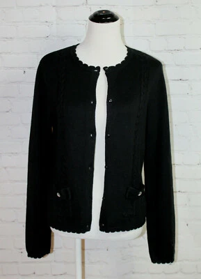 Cárdigan para mujer Gymboree Mommmy & Me con botones delanteros negro talla mediana Foto 1 de 4