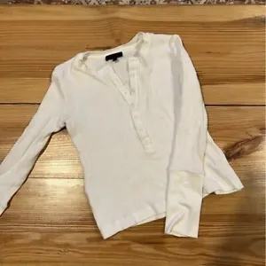 The Range White Waffle Knit Long Sleeve button top - Picture 1 of 3