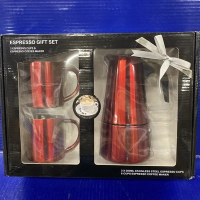 Conjunto de 2 xícaras e cafeteiras de café expresso para presente - Imagem 1 de 3