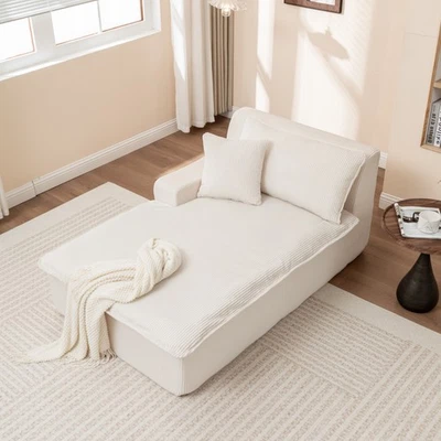 Chaise Lounge Moderno Individual Tapizado con Reposabrazos Derecho para Salón Foto 1 de 4