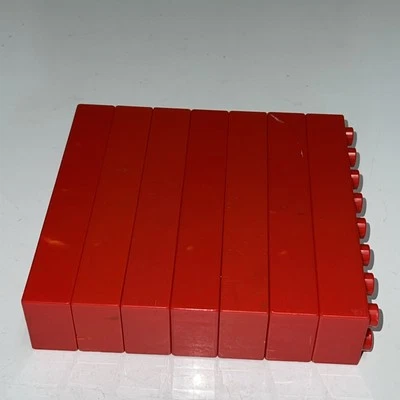 Lego Duplo 7 pc 2x8 Classic Bricks Blocks Part 4199 Red Blue Yellow Green - Image 1 of 2