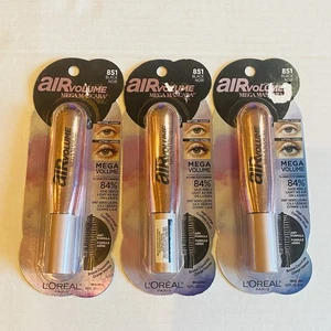Menge 3 ~ Loreal Air Volume Mega Mascara 0,3 flüssige Unzen 851 Black Noir nicht mehr im Handel erhältlich NEU - Bild 1 von 2