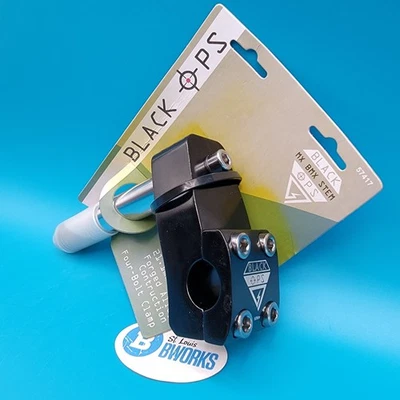 Black Ops MX BMX 1" (21.1mm) Quill Stem 22.2mm Clamp - NEW   j20 - Image 1 of 4