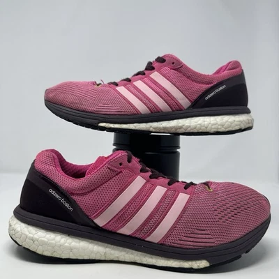 Adidas Adizero Para Mujer Talla 8.5 Zapatos para Correr Boston Rosa Negro Blanco Tenis Foto 1 de 4