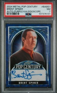 2024 Metal Pop Century Brent Spiner Auto Purple Kaleidoscope 2/8 BABS1 PSA 7 - Picture 1 of 2