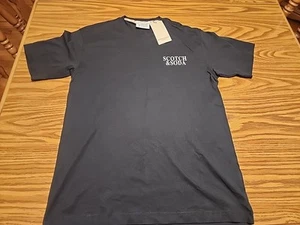 NWT $48 Scotch & Soda Amsterdam Black Graphic logo Tee Shirt Men's Size S - Picture 1 of 3