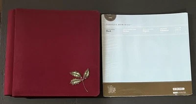 Álbum de vacaciones CM 12x12 Borgoña Holly Berry Leaf con 15 páginas negras + 1 paquete extra Foto 1 de 4