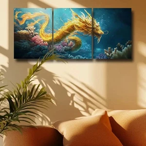 3pcs The Dragon King Design Metal Print Ready to Hang Art - Picture 1 of 8