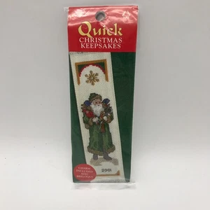 Grüner Weihnachtsmann Lesezeichen gezählt Kreuzstich Set 113516 Freizeit Kunst - Bild 1 von 10