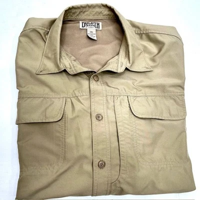 Duluth Trading Weathered Field Shirt Mens 2XL Khaki Beige Button UpCanvasWork(81 - Image 1 of 4