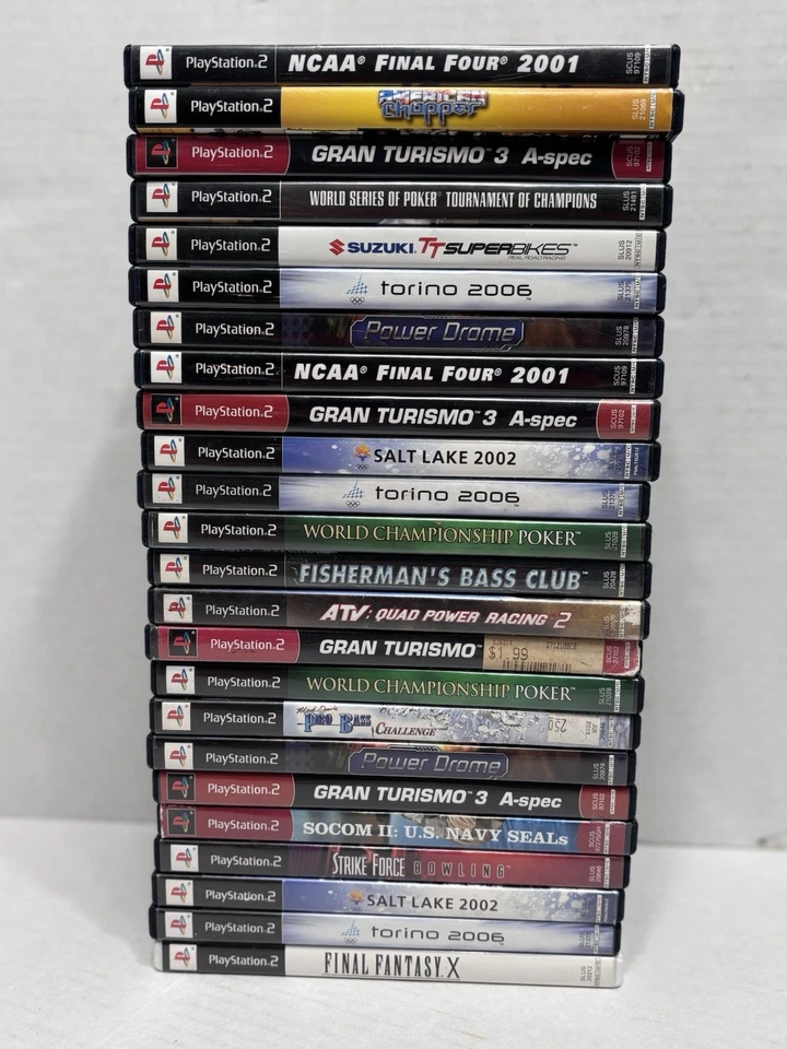 Lot of 24 PlayStation 2 PS2 Games Sports Racing Poker Bass Final Fantasy X - Image 1 of 1