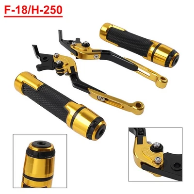 Gold Brake Clutch Levers Handlebar Grips Sets For Honda CB599 CB600 CB919 VT750 - Image 1 of 4