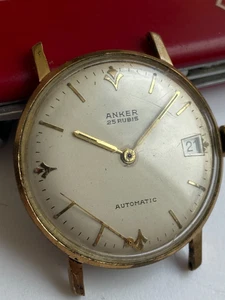 RELOJ PULSERA HOMBRE VINTAGE PARA PIEZAS NO FUNCIONA ANKER 25 RUBIS CAL EB 197 AUTOMÁTICO - Imagen 1 de 9