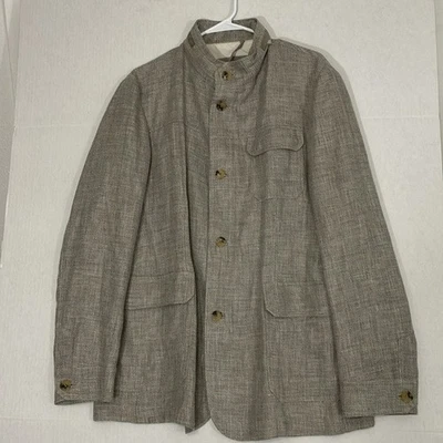 Corneliani Jacket NWOT Linen & Wool, Lined, Pockets, Beige, 52R EU, 42R US - Image 1 of 4