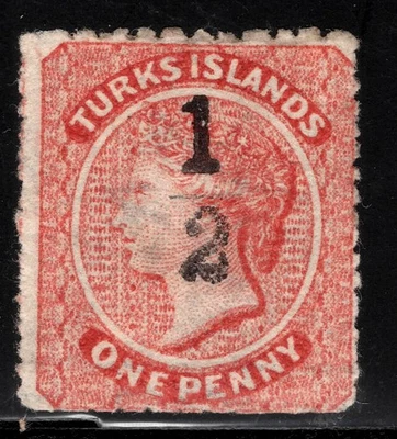 TURKS ISLANDS - QV 1881 sg18 1/2d on 1d MNG cv £110 - Image 1 of 2