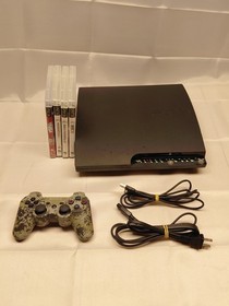 Ps3 Slim CECH-2001A - Controller & Charging Cable, Power Cable, 4 Games - Tested