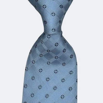 CORBATA CELINE TIE SEDA HOMBRE DISEÑO GEOMÉTRICO COLOR AZUL CLARO HECHA EN ITALIA Foto 1 de 4