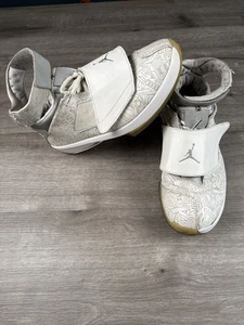 Nike Air Jordan XX 20 Retro Láser 743991-100 Hombres EE. UU. 10.5 Blanco/Plateado *Ver Desc - Imagen 1 de 24