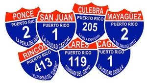 PUERTO RICO , Highway Signs of Puerto Rico, Stickers - Bild 1 von 1