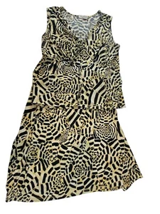 Touche 2 Pc Set Sleeveless Blouse Skirt Set Geometric Womens Size L Vintage 80s - Picture 1 of 13