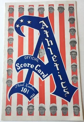 1941 Philadelphia A's vs  Washington Senators At Philadelphia Baseball Program - Image 1 of 4