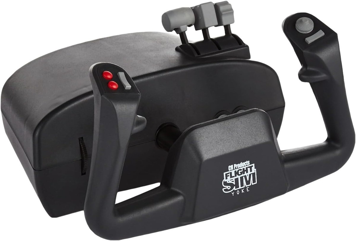 CH Products Black Flight Yoke Video Game Controllers for