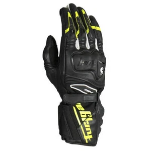 Furygan F-RS1 Motorcycle Race Sport Gloves Motorbike Black Fluo Yellow White - Picture 1 of 3