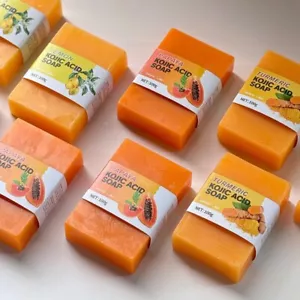 10 Handmade Soap 100g Big Bars Kojic Acid Lemon Scent- Bulk Discounts - Picture 1 of 9