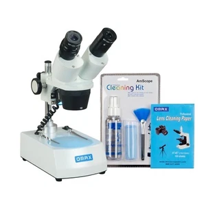 OMAX 10X-20X-30X-60X Binocular Stereo Microscope Dual LED Lights+Cleaning Pack - Picture 1 of 9