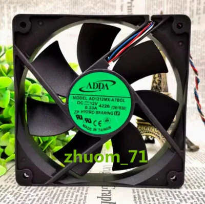 1PC ADDA  AD1212MX-A7BGL 12V 0.33A 12025 12CM Chassis power fan - Image 1 of 4