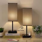 Grey Nightstand Lamps Set of 2 Touch Control Bedside Lamps with Dual AC Outlets