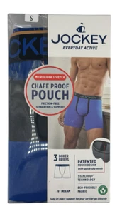 Jockey Active Mens Chafe Proof Pouch Microfiber Stretch 6" Boxer Briefs-Small - Picture 1 of 7