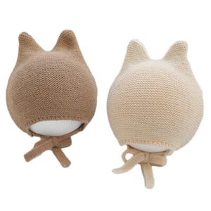 Baby Säugling Gestrickte niedlich Mütze Junge Mädchen Kinder Cap Cute mit Ohr - Bild 1 von 5